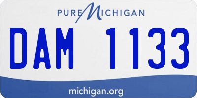 MI license plate DAM1133