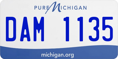 MI license plate DAM1135