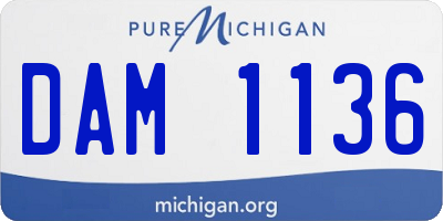 MI license plate DAM1136