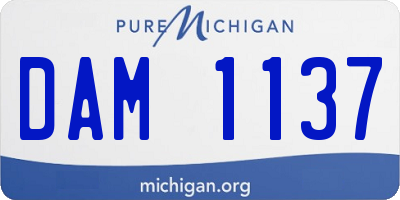 MI license plate DAM1137