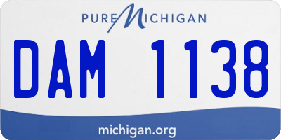 MI license plate DAM1138