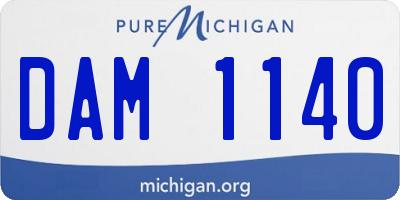 MI license plate DAM1140