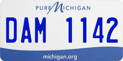 MI license plate DAM1142
