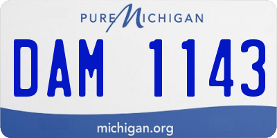 MI license plate DAM1143