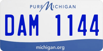 MI license plate DAM1144