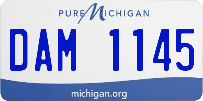 MI license plate DAM1145