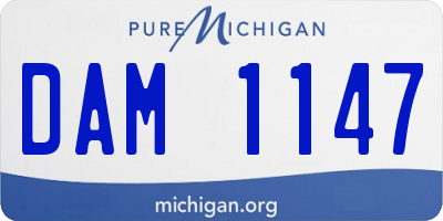 MI license plate DAM1147