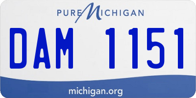 MI license plate DAM1151