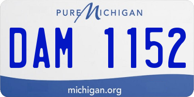 MI license plate DAM1152