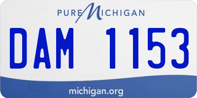 MI license plate DAM1153