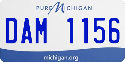MI license plate DAM1156