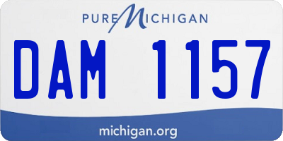 MI license plate DAM1157