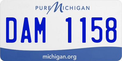 MI license plate DAM1158