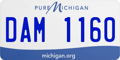 MI license plate DAM1160