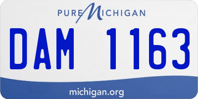 MI license plate DAM1163