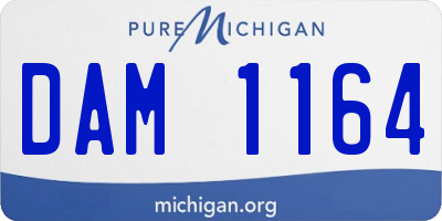 MI license plate DAM1164