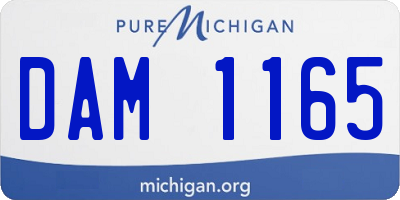 MI license plate DAM1165