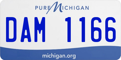 MI license plate DAM1166
