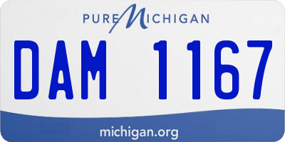 MI license plate DAM1167