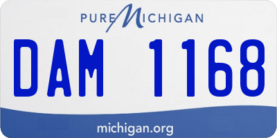 MI license plate DAM1168