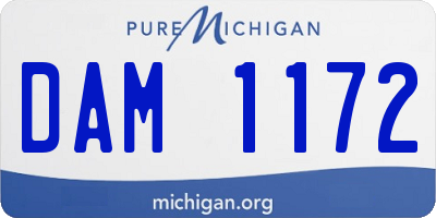 MI license plate DAM1172