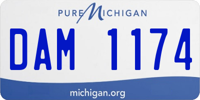 MI license plate DAM1174