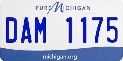 MI license plate DAM1175