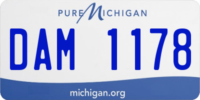 MI license plate DAM1178