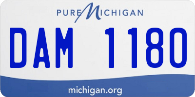 MI license plate DAM1180