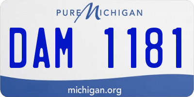 MI license plate DAM1181