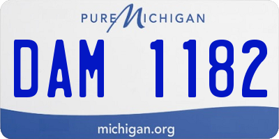 MI license plate DAM1182