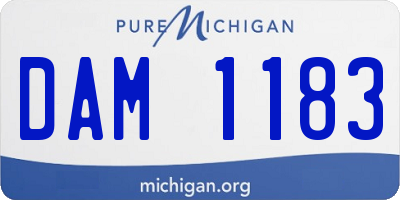 MI license plate DAM1183