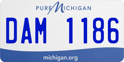 MI license plate DAM1186