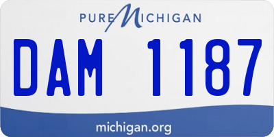 MI license plate DAM1187