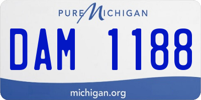 MI license plate DAM1188