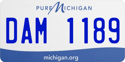 MI license plate DAM1189