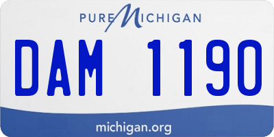 MI license plate DAM1190