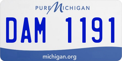 MI license plate DAM1191