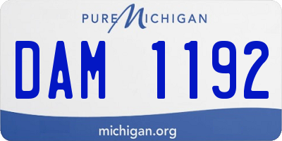 MI license plate DAM1192