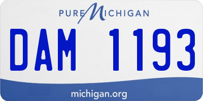 MI license plate DAM1193