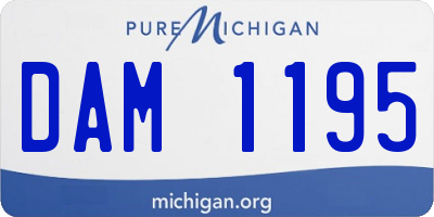 MI license plate DAM1195