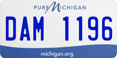 MI license plate DAM1196