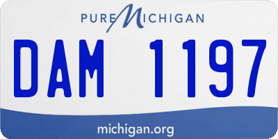 MI license plate DAM1197