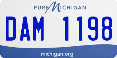 MI license plate DAM1198