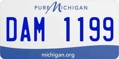 MI license plate DAM1199