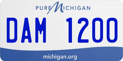 MI license plate DAM1200