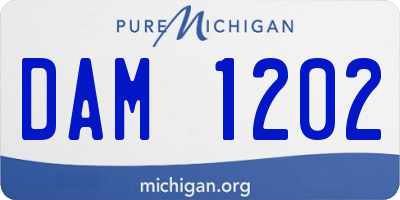 MI license plate DAM1202