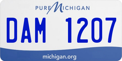 MI license plate DAM1207