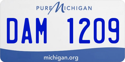 MI license plate DAM1209