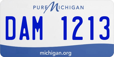 MI license plate DAM1213